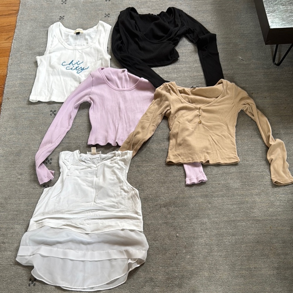 Trendy Tops Collection - Black, White, Pink, Tan - S/M